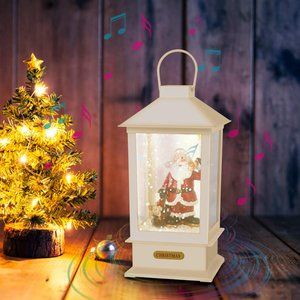 New Christmas Lanterns Decorative w Music & Snow